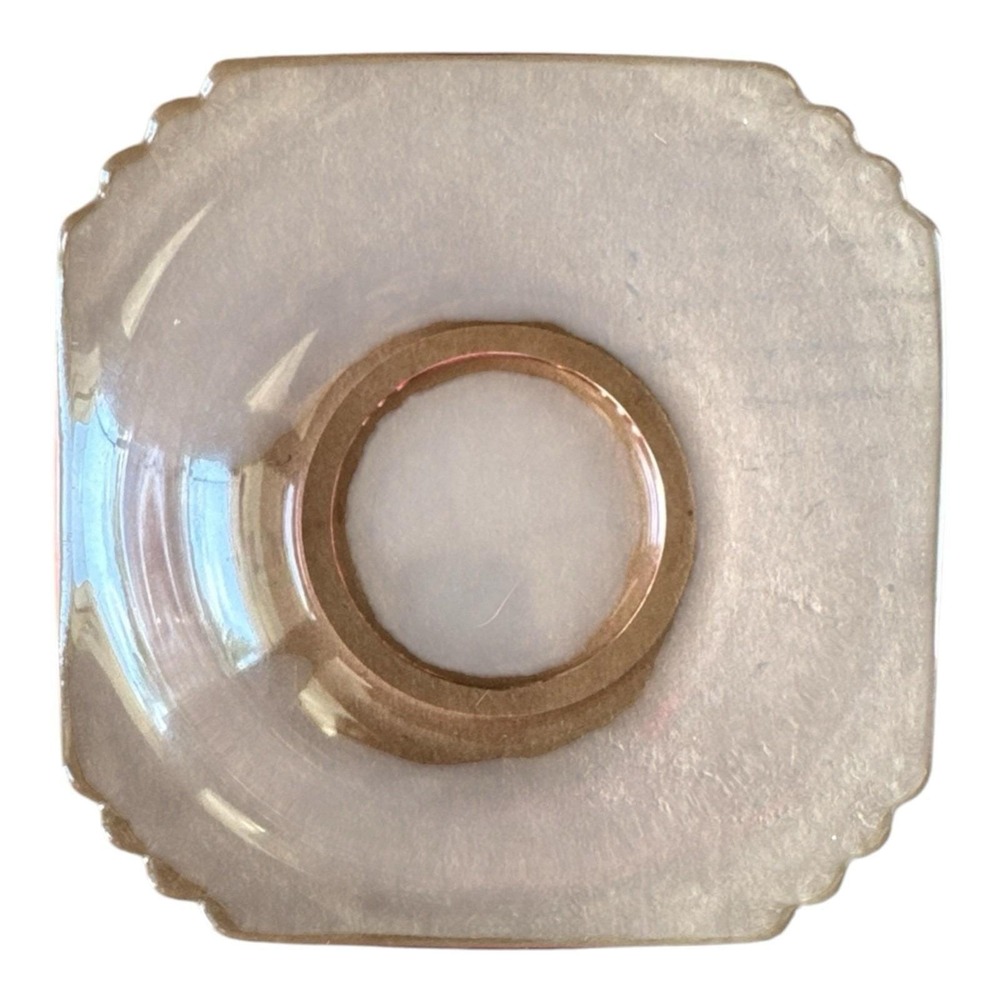 Vintage Pink Depression Glass Square Saucers 5 Inches Ruffled Edge Set Of 4